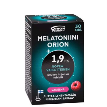 MELATONIINI ORION 1,9 MG VADELMA SUUSSA HAJOAVA TABLETTI 30 kpl