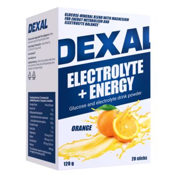 DEXAL ELECTROLYTE PLUS GLUKOOSI-ELEKTROLYYTTIJUOMAJAUHE 20 KPL