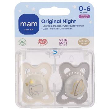 MAM NIGHT 0-6 KK YÖTUTTI SILIKONI 2 KPL