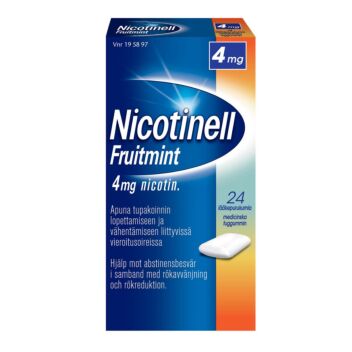 NICOTINELL FRUITMINT 4 mg LÄÄKEPURUKUMI 24 fol