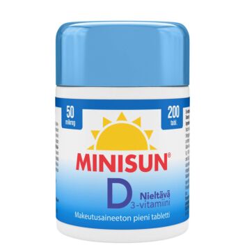 MINISUN D-VITAMIINI 50 MIKROG NIELTÄVÄ 200 kpl