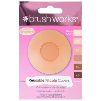 BRUSHWORKS REUSABLE SILICONE NIPPLE COVERS 1 PARI