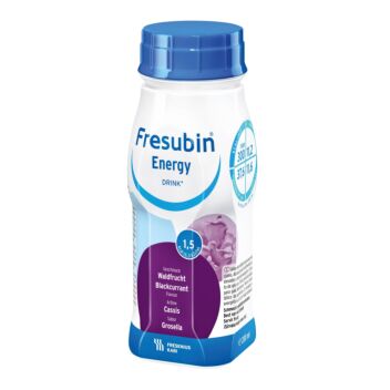 FRESUBIN ENERGY DRINK NESTE, TÄYDENNYSRAVINTOVALMISTE MUSTAHERUKKA 4 X 200 ML