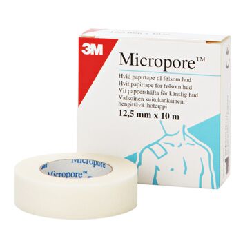 MICROPORE 1,25CMX10M VALKOINEN VAIHTORULLA 1 KPL