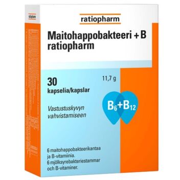 MAITOHAPPOBAKTEERI+B RATIOPHARM KAPS 30 KPL