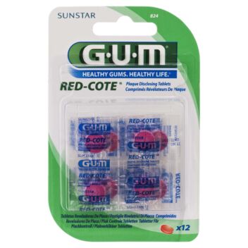 GUM RED-COTE VÄRITABLETTI PLAKKIKONTROLLITABL 12 KPL