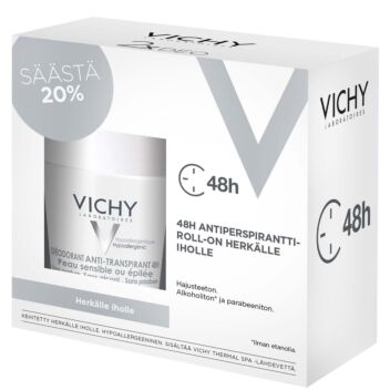 VICHY DEO 48H SOOTHING ANTIPERSPIRANT ROLL-ON SENSITIVE SKIN 2X50 ML