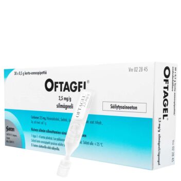 OFTAGEL SILMÄGEELI, KERTA-ANNOSPIPETTI 2,5MG/G