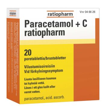 PARACETAMOL+C RATIOPHARM 500/200 MG PORETABLETTI 20 kpl