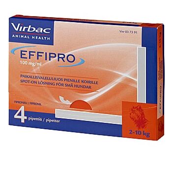 EFFIPRO KOIRILLE 2-10KG 100MG/ML PAIKALLISVALELULIUOS 4x0,67 ml