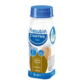 FRESUBIN 2 KCAL FIBRE DRINK CAPPUCCINO NESTE, TÄYDENNYSRAVINTOVALMISTE CAPPUCCINO 4 X 200 ML