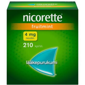 NICORETTE FRUITMINT 4 mg LÄÄKEPURUKUMI 210 fol