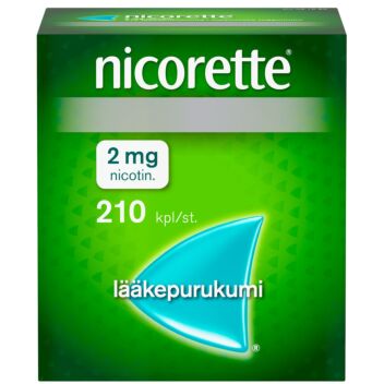 NICORETTE 2 mg LÄÄKEPURUKUMI 210 fol