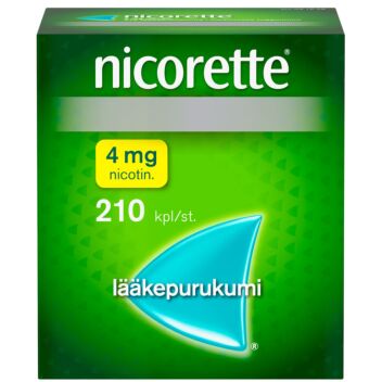 NICORETTE 4 mg LÄÄKEPURUKUMI 210 fol