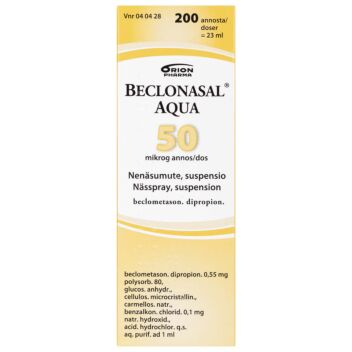 BECLONASAL AQUA 50 MIKROG/ANN NENÄSUMUTE 200 annosta