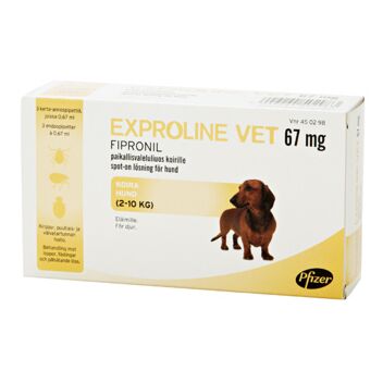 EXPROLINE VET 67 MG PAIKALLISVALELULIUOS KOIRA 3x0,67 ml