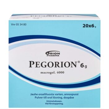 PEGORION 6 G JAUHE ORAALILIUOSTA VARTEN, ANNOSPUSSI 20 x 6 g