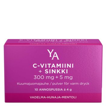 YA C-VITAMIINI+SINKKI KUUMAJUOMAJAUHE 10 KPL