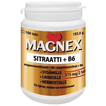 MAGNEX SITRAATTI 375 MG+B6 TABL 100 KPL