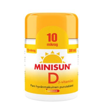 MINISUN D-VITAMIINI 10 MIKROG. 300 TABL