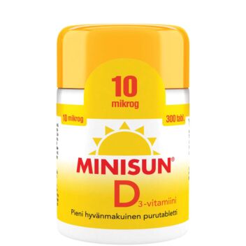 MINISUN D-VITAMIINI 10 MIKROG. 300 TABL