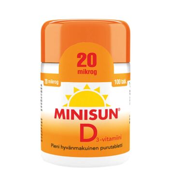 MINISUN D-VITAMIINI 20 MIKROG 100 TABL