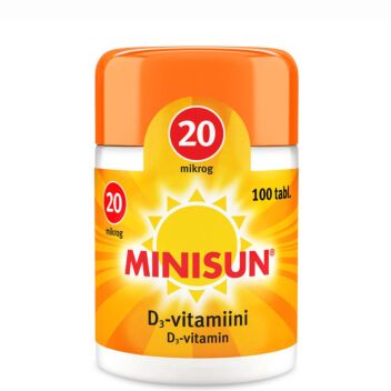 MINISUN D-VITAMIINI 20 MIKROG 100 TABL