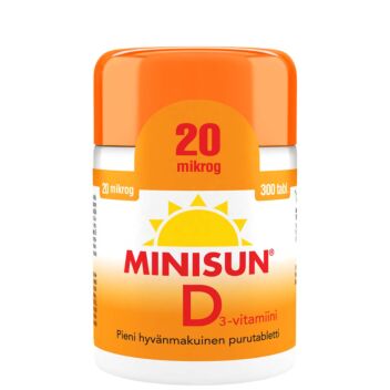 MINISUN D-VITAMIINI 20 MIKROG 300 TABL
