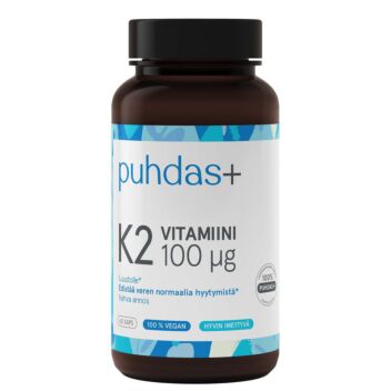 PUHDAS+ K2-VITAMIINI 100 MIKROG KAPS 60 KPL