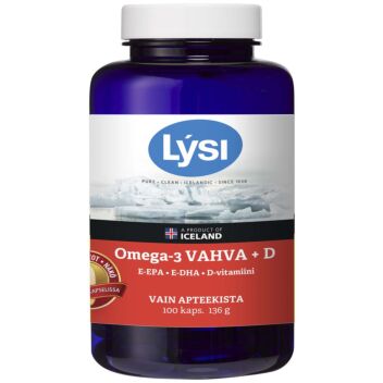 LYSI OMEGA-3 VAHVA + D KAPS 100 KPL