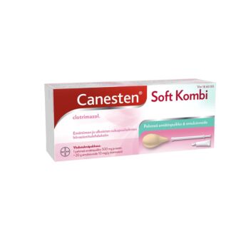 CANESTEN SOFT KOMBI 500MG+10MG/G EMULSIOVOIDE + EMÄTINPUIKKO, KAPSELI PEHMEÄ PUIKKO+EMULSIOVOIDE 1 + 20 g