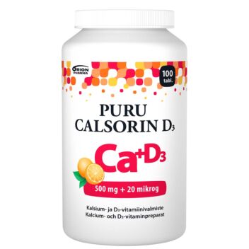 PURU CALSORIN D3 500MG+20MIKROG PURUTABL 100 KPL