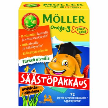 MÖLLER OMEGA-3 PIKKUKALAT HEDELMÄNMAKUINEN 72 KPL