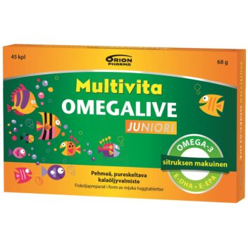 MULTIVITA OMEGALIVE JUNIORI GEELITABLETTI 45 KPL