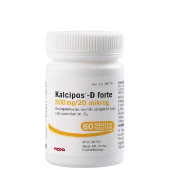 KALCIPOS-D FORTE 500MG/20MCG KALVOPÄÄLLYSTEINEN TABLETTI 60 kpl