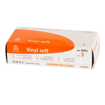 KÄSINE VINYYLI EVERCARE SOFT PUUTERITON S 100 KPL