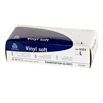 KÄSINE VINYYLI EVERCARE SOFT PUUTERITON L 100 KPL