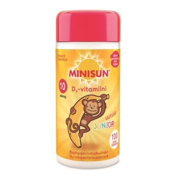 MINISUN D-VITAMIINI 10 MIKROG JUNIOR APINA BANAANI PURUTABL 100 KPL