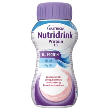 NUTRIDRINK PROTEIN MANSIKKA NESTE, TÄYDENNYSRAVINTOVALMISTE 4 X 200 ML