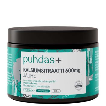 PUHDAS+ KALSIUMSITRAATTI 600 MG 240 G