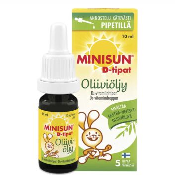 MINISUN D-TIPAT 10 MIKROG OLIIVIÖLJY 10 ML