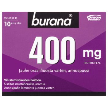 BURANA JAUHE ORAALILIUOSTA VARTEN 400MG