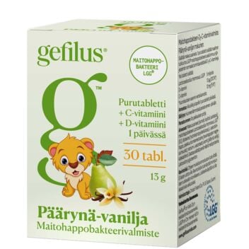 GEFILUS + D PÄÄRYNÄ-VANILJA PURUTABL 30 KPL