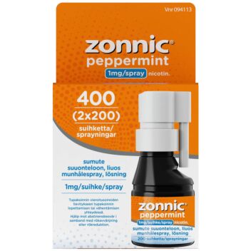 ZONNIC PEPPERMINT 1 mg/suihke SUMUTE SUUONTELOON, LIUOS 2 x 200 annosta