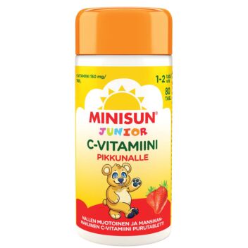 MINISUN JUNIOR C-VITAMIINI MANSIKKA 80 TABL