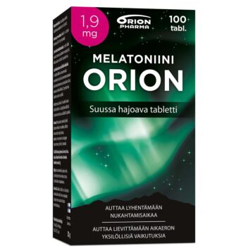 MELATONIINI ORION 1,9MG SUUSSA HAJOAVA TABL 100 KPL