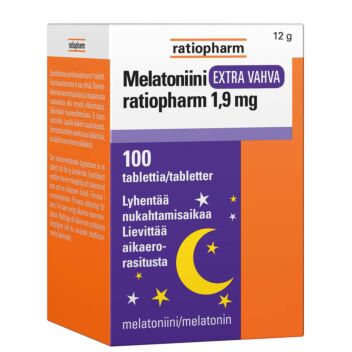 MELATONIINI EXTRA VAHVA RATIOPHARM 1,9 MG TABL 100 KPL