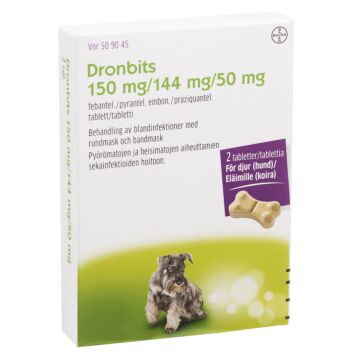 DRONBITS VET 150/144/50MG 2 fol