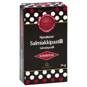 APTEEKKARIN SALMIAKKIPASTILLI SOKERITON 34 G