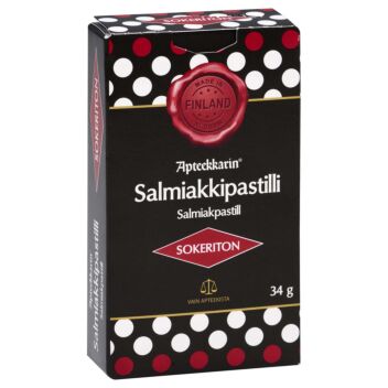 APTEEKKARIN SALMIAKKIPASTILLI SOKERITON 34 G